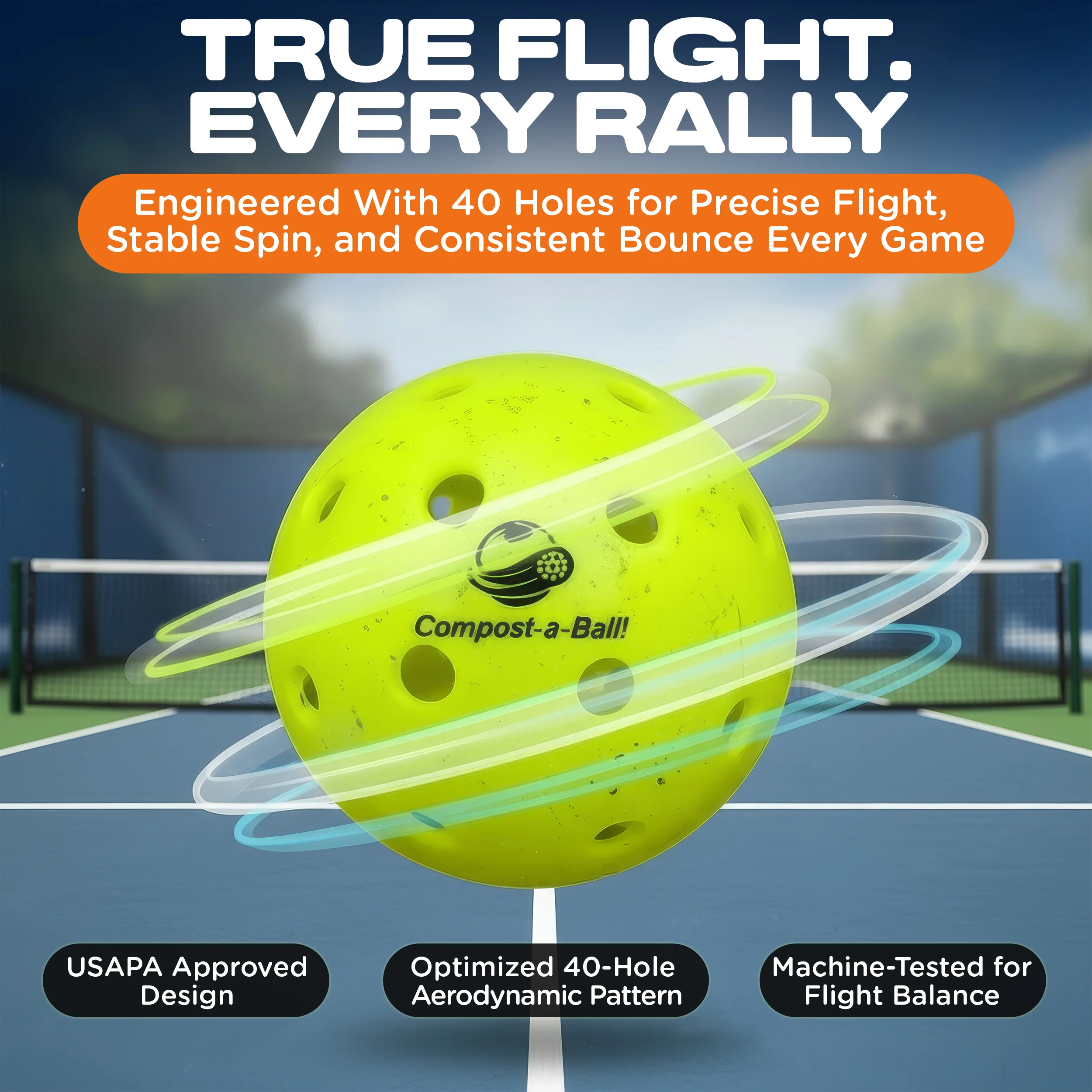 USAPA Biodegradable Pickleballs | Plastic Free Pickleball Balls - Image 8