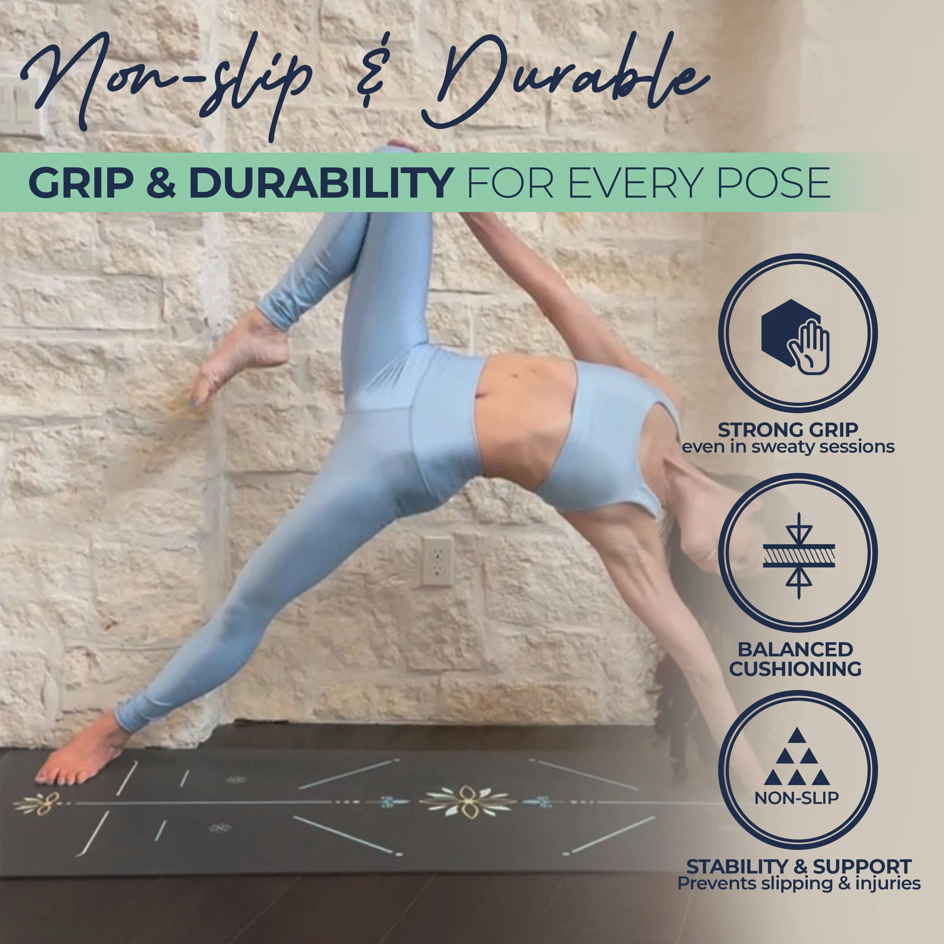 Non Toxic Eco Balance Yoga Mat- 4mm - Image 2