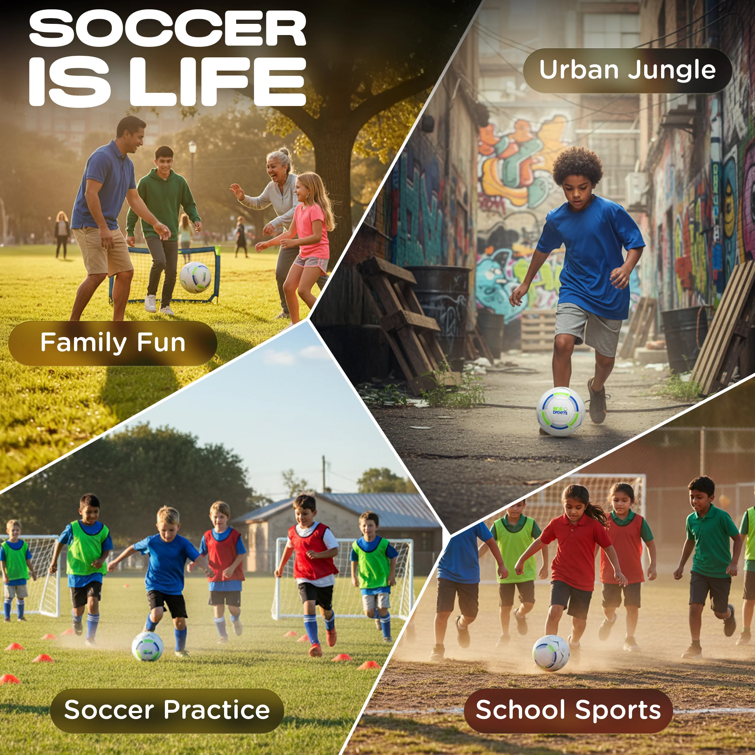 Size 3 Kids Soccer Ball - Durable, Recycled, & Match Ready - Image 7