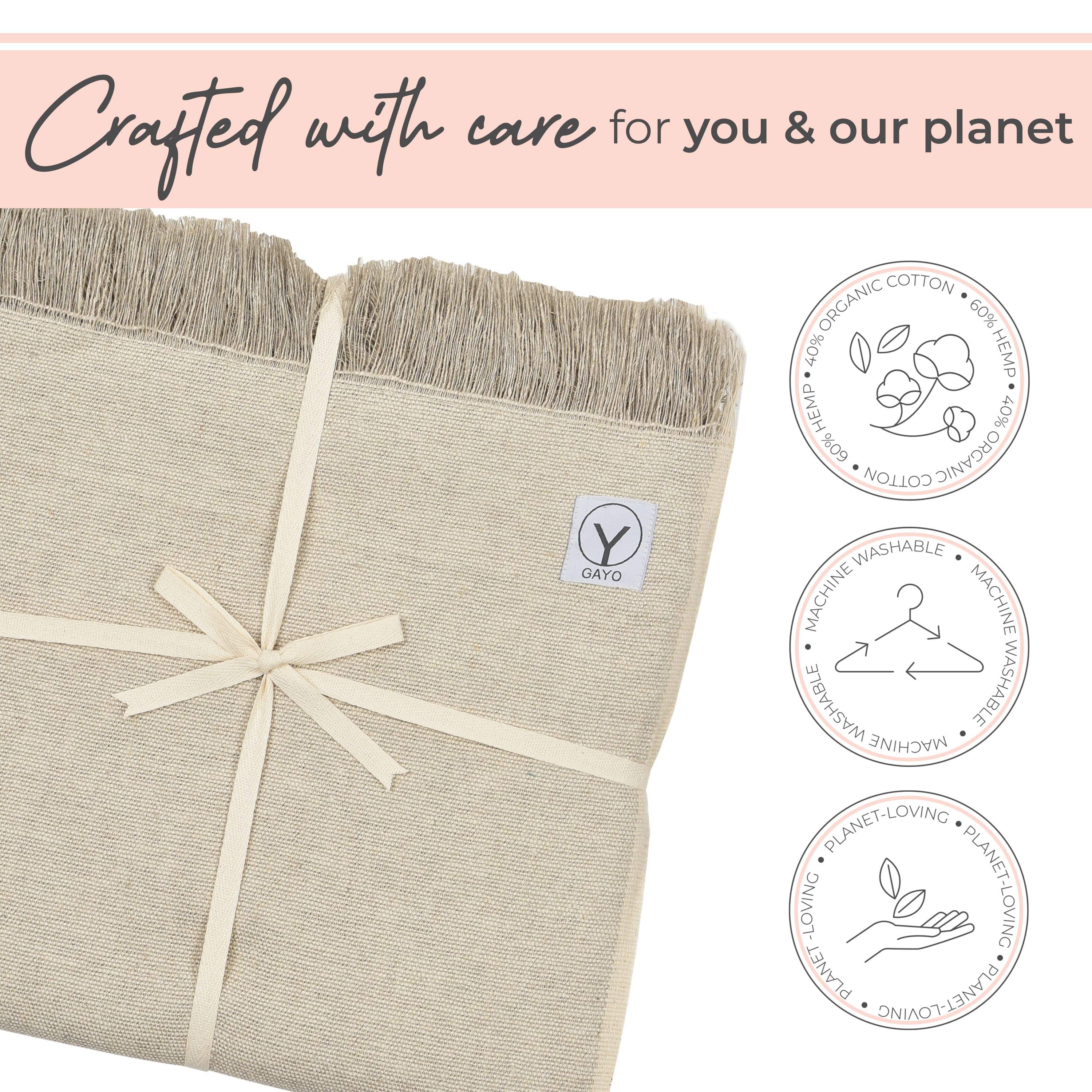 Hemp & Organic Cotton Yoga Blanket - Image 3