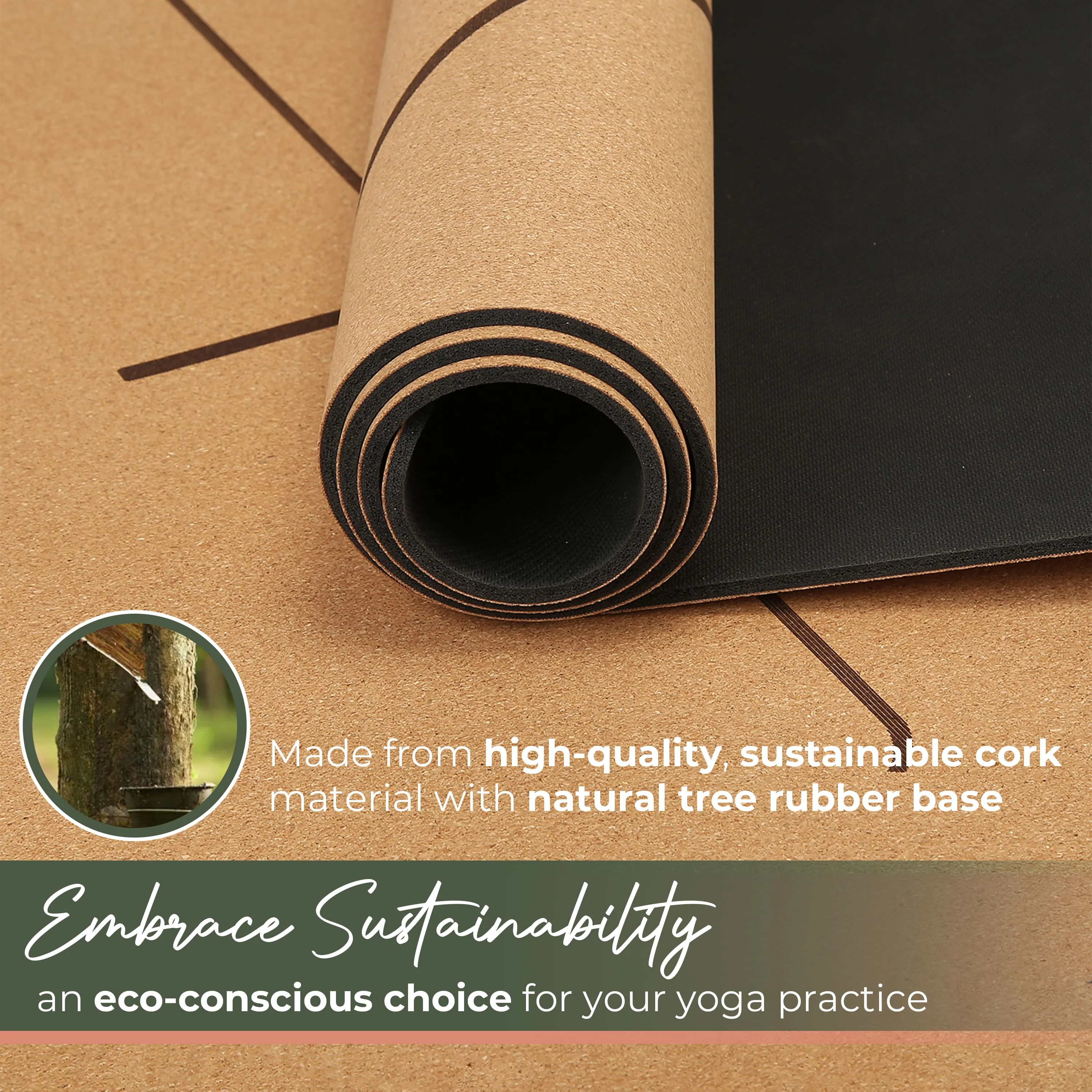 Non Toxic Non Slip Cork Yoga Mat Extra Comfort - Image 3
