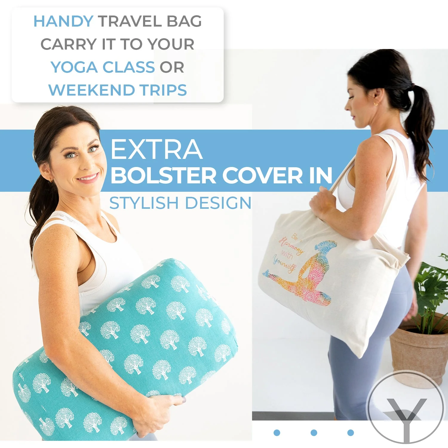 Organic Cotton Travel Size Yoga Bolster Set - Image 6