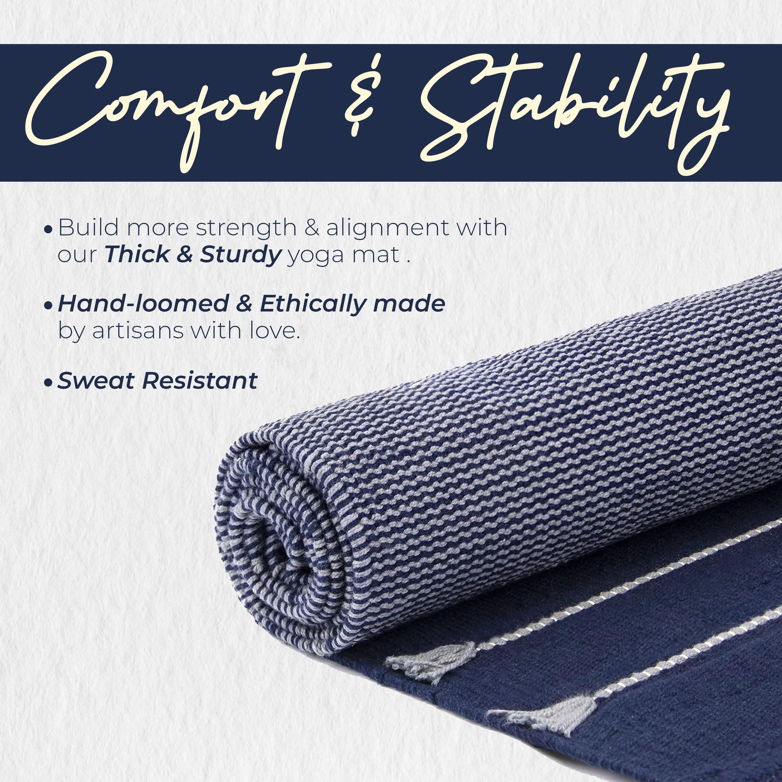 Organic & Eco-Friendly Cotton Yoga Mat - Image 4