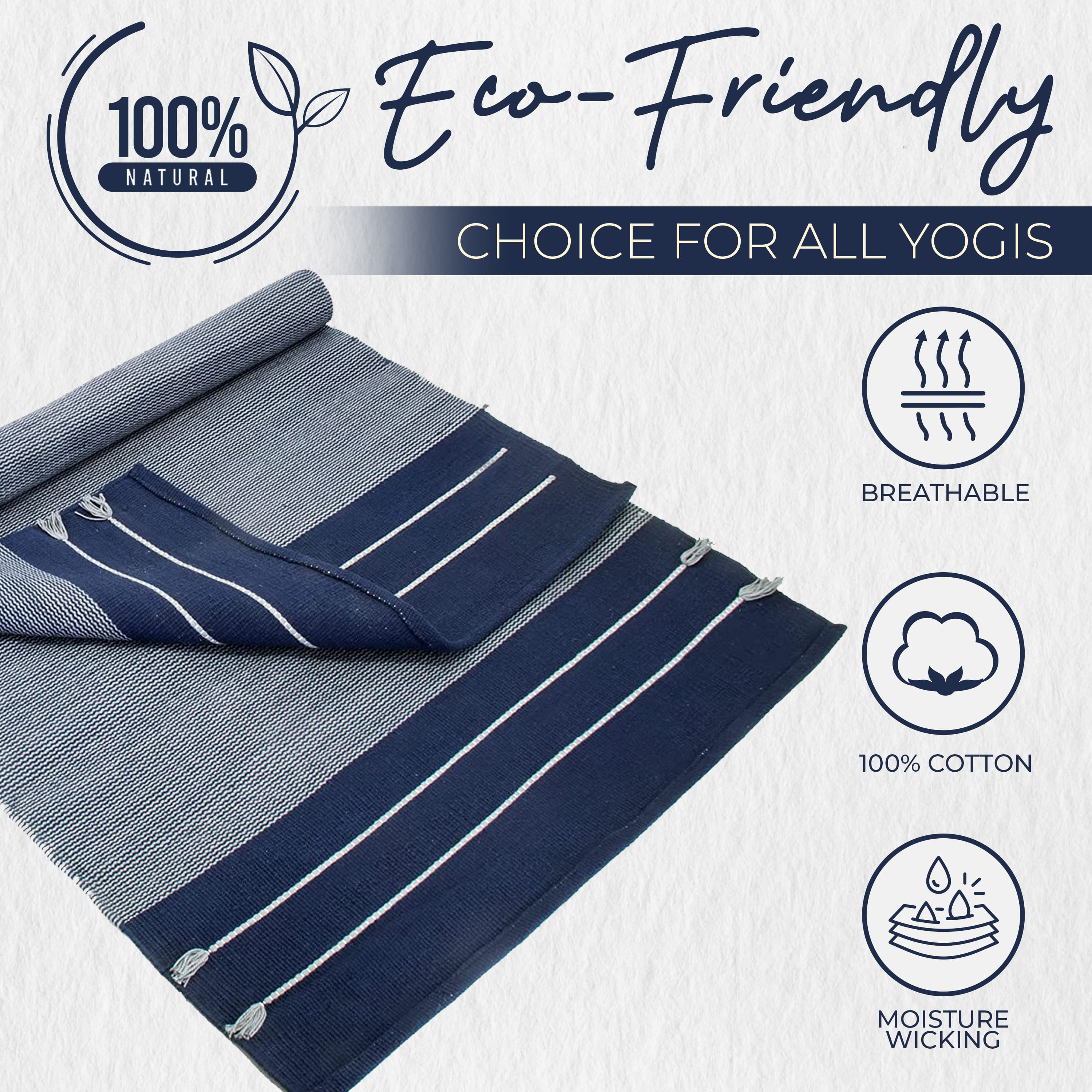 Organic & Eco-Friendly Cotton Yoga Mat - Image 5